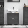 SoBuy Mobilna kopalniška pomivalna omarica pod umivalnikom z 2 vrati brez umivalnika (siva, za umivanje na tleh) FRG237-III-DG