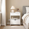 SoBuy FRG258-II-W Bedroom Bedside Table - Bedside Table with 2 Drawers and 1 Shelf, Living Room Coffee Table - Modern Chest of Drawers L45 x D38 x H55 cm White