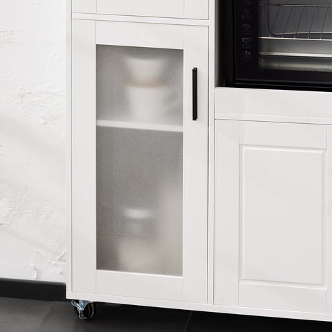 SoBuy Crentenza z mobilnimi kolesi za kuhinjsko mikrovalovno pečico z 1 predalom, 3 vrata kuhinjska garderoba 89x40x89cm FSB78-W