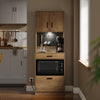 SoBuy FSB98-E-WG, Kitchen sideboard with 2 sockets and 2 USB ports 60 x 40 x 170 cm | Microwave kitchen cabinet with coffee corner, equipped with magnetic lamp with sensor, in PB and MDF (E1)