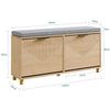 SoBuy FSR211-N Slim Entrance Shoe Rack Bench - Vhodna polica za čevlje s sedežem za velike čevlje EU 47, nosilnost 237 kg, majhna stanovanja, les 100x24x50 cm