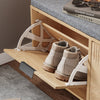 SoBuy FSR211-N Slim Entrance Shoe Rack Bench - Vhodna polica za čevlje s sedežem za velike čevlje EU 47, nosilnost 237 kg, majhna stanovanja, les 100x24x50 cm