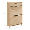 SoBuy FSR212-N, Entrance Shoe Rack - Space-saving Slim Wooden Shoe Rack, Large Capacity for Shoes up to Size 47, Modern Nordic Design, Ideal for Corridor, Entrance, Family, Wood, 60x24x95cm