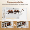 SoBuy FSR220-W, Space-saving Shoe Rack 24 cm Nordic Design Entrance | Shoe rack with flap door, capacity 12 pairs + 3 lateral ones, ideal for corridors and small spaces