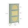 SoBuy FSR222-GR Scarpiera Salvaspazio 3 Ante Ribaltabili in Rattan (immagine 3/12)