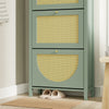 SoBuy FSR222-GR Scarpiera Salvaspazio 3 Ante Ribaltabili in Rattan (immagine 12/12)
