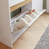 SoBuy FSR225-E-W Scarpiera Slim Salvaspazio 4 Ante a Ribalta, Bianco - immagine 7/12