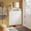 SoBuy FSR227-E-W Scarpiera Slim 15 cm con Luce LED e 2 Ante, Bianco - immagine 2/12