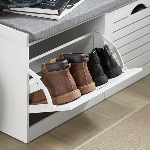 SoBuy Slim regal za varčevanje s čevlji, nastavljivo držalo za varčevanje s prostorom, L97*P30*A47 cm, belo, FSR62-W