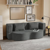 SoBuy FST101-DG Divano Letto 2 Posti con Materasso in Spugna, Grigio Scuro - immagine 2/12
