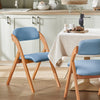 SoBuy Zložljivi stol, kuhinjski stol z oblazinjenim sedežem in hrbtom, stol z bukovim mizo, FST92-BL