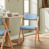 SoBuy Zložljivi stol, kuhinjski stol z oblazinjenim sedežem in hrbtom, stol z bukovim mizo, FST92-BL