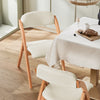 SoBuy Zložljivi stol, kuhinjski stol z oblazinjenim sedežem in naslonjalom, stol z bukovim mizom, FST92-W