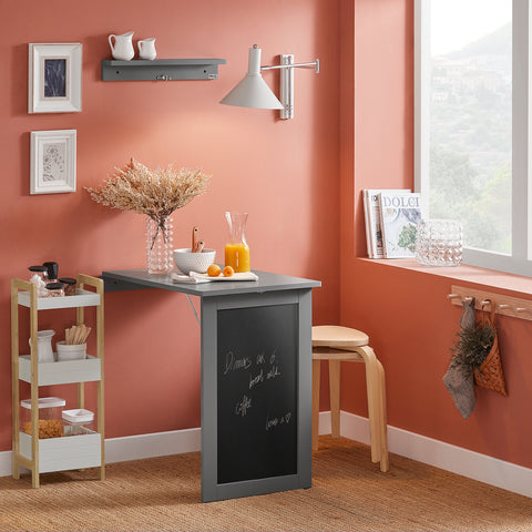 SoBuy Zložljiva miza za steno siva kuhinjska miza s fwt20-hg blackboard