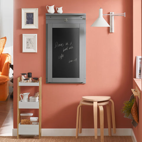 SoBuy Zložljiva miza za steno siva kuhinjska miza s fwt20-hg blackboard
