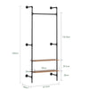 SoBuy KLS20-SCH, Stensko obešalo za plašče z 2 policama iz MDF, Prostorsko stojalo za oblačila s kapaciteto 45 kg, Garderobna omara za spalnico in vhod, 91,5 x 48 x 220 cm, industrijska črna