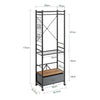 SoBuy KLS23-SCH Appendiabiti da terra in metallo e legno con cassetto (immagine 3/12)