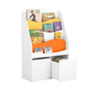 SoBuy Otroška knjiga o knjigah z 2 zaboji za igrače, ki jih je mogoče odstranrati z belimi policami za shranjevanje 72x33x113cm KMB65-W