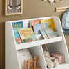Kopija SoBuy Otroške police za knjige za igrače z dvema škatlama v mobilnem pohištvu za belo spalnico 63x32x80cm kmb71-w