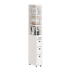SoBuy NSR13-N Space-saving trolley with drawers and wheels, multipurpose cabinet for kitchen, bathroom and laundry room, natural 20x40x170 cm