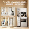 SoBuy NSR13-N Space-saving trolley with drawers and wheels, multipurpose cabinet for kitchen, bathroom and laundry room, natural 20x40x170 cm