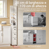 SoBuy NSR13-N Space-saving trolley with drawers and wheels, multipurpose cabinet for kitchen, bathroom and laundry room, natural 20x40x170 cm