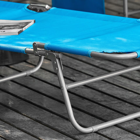 SoBuy Modra zložljiva paluba stol modri OGS35-B