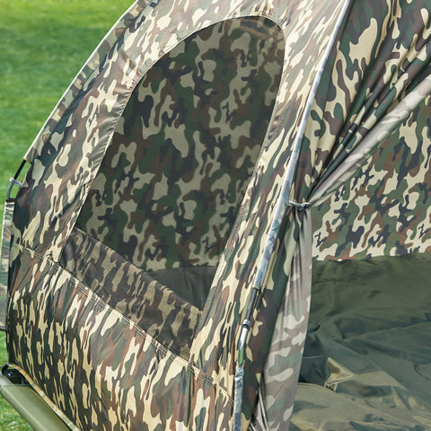 SoBuy Zložljiva zavesa za kampiranje Bezzan z vzmetnico in 1 max spalna vreča 180kg večbarvno 193x145x188cm OGS32-L-TN
