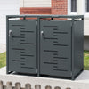 SoBuy OGS64-DG Copribidone doppio in acciaio zincato 240L per 2 bidoni (immagine 2/12)