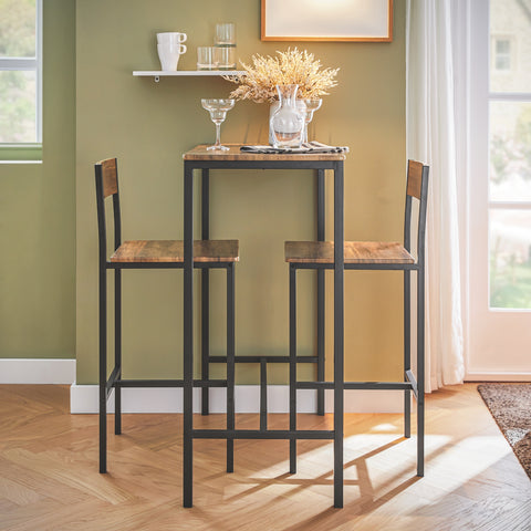 SoBuy 3-delna set miza z 2 visokimi blatnimi stolčki za vintage slogovnico, l89*p45 cm, višina 100 cm, OGTH03-XL