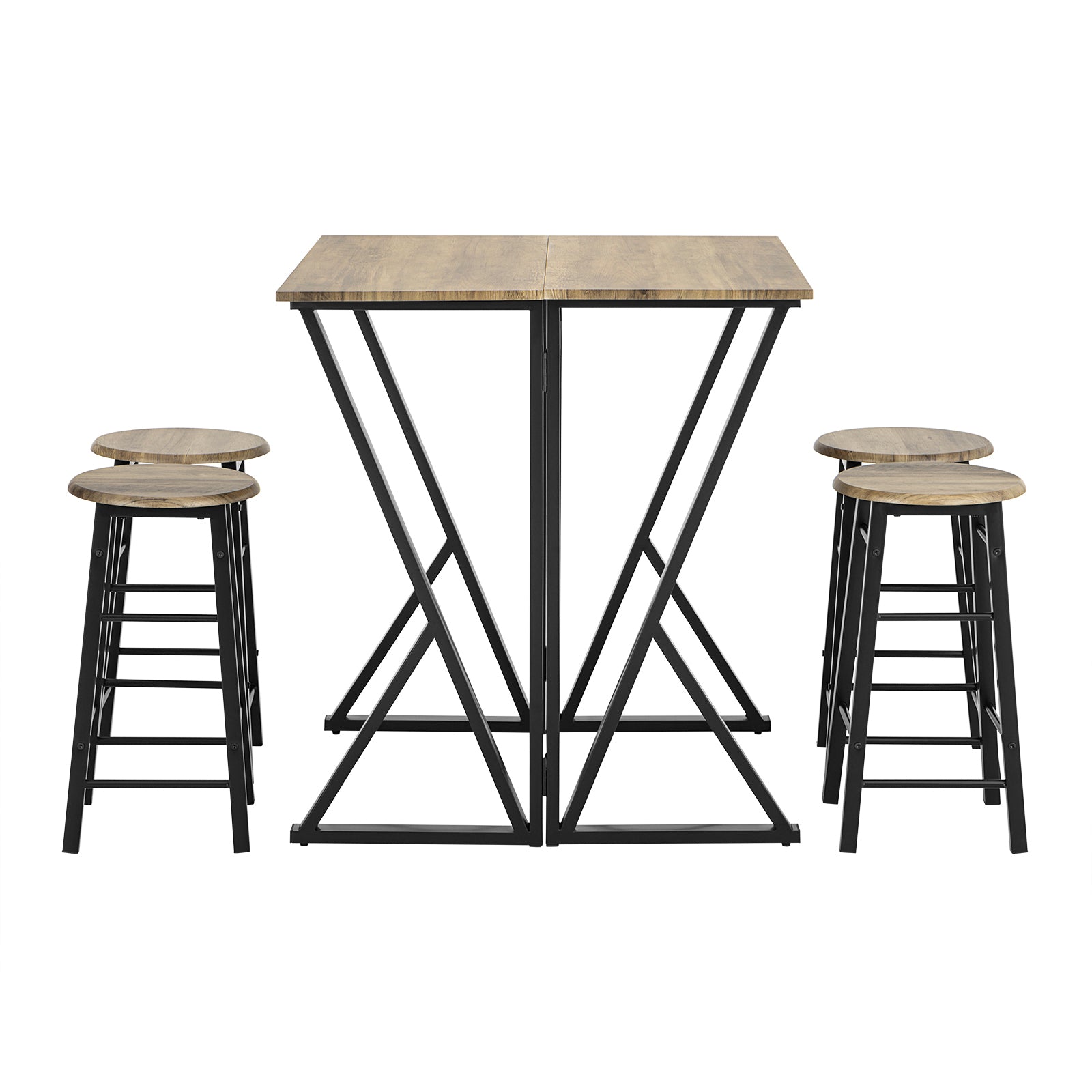 Kuhinjska miza Sobuy s 4 stolčki, zložljiva miza palice L40-80cm*P80cm*A89 cm Vintage Style OGT24-N