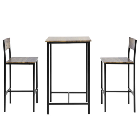 SoBuy Nastavite 3 namizne kose z 2 mobilnim stolčkom v industrijskem slogu, L60*P60*A97cm, OGT27-N Wood