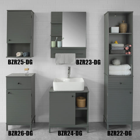 SoBuy Kopalnica suspendirana kopalnica L40*P21*A76 cm sivi industrijski slog BZR25-DG
