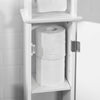 SoBuy Držalo visokega papirja od tal, kopalniška omara za kopalnico za kopalnico, bela stranska omara, BZR53-W