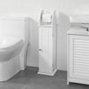 SoBuy Držalo visokega papirja od tal, kopalniška omara za kopalnico za kopalnico, bela stranska omara, BZR53-W