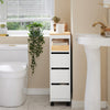 SoBuy Delno prihranljiv voziček s 3 predali kuhinjski voziček Organiziranje kopalnice kopalnica kopalnica kopalnica bela in naravna bzr54-w