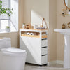 SoBuy Delno prihranljiv voziček s 3 predali kuhinjski voziček Organiziranje kopalnice kopalnica kopalnica kopalnica bela in naravna bzr54-w