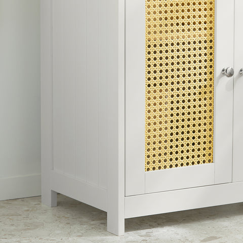SoBuy Mobilna kopalniška omarica za umivalnik pod umivalnikom z 2 vrati brez belega in naravnega umivalnika, 60x35x58 cm, BZR72-W