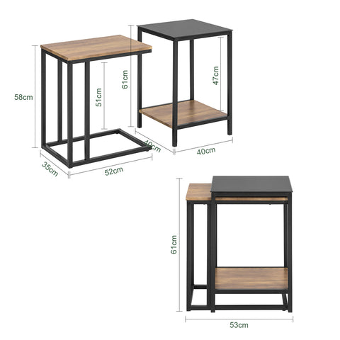 SoBuy Set 2 tabeli, tabela kavča, zložljiva, podpornica, FBT99-F