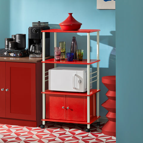 SoBuy Kuhinja kuhinja kuhinja rdeča mikrovalovna pečica porta frg12-r
