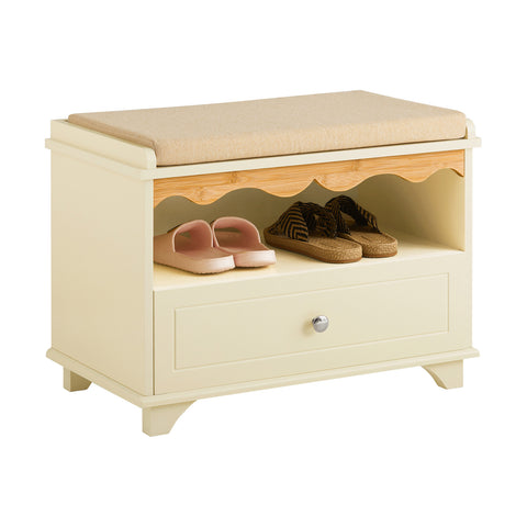 SoBuy Sholet z bencinsko klopno garderobo z držalo za shranjevanje BEIGE 60x35x46 cm FSR123-MI