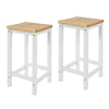 Sobuy Set 2 stolček za sodobni kuhinjski stolček iz masivnega lesa bela višina 61 cm, največ 100 kg fst29-cross2
