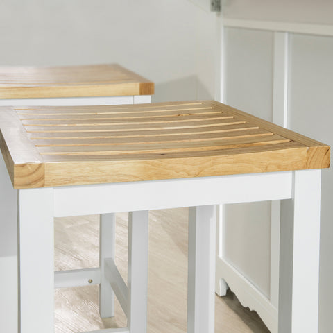 SoBuy Nastavite 2 blata za sodobni kuhinjski stolček Soloze Trd Wood Bela višina 61 cm, največja zmogljivost 100 kg fst29-cross2