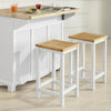 Sobuy Set 2 stolček za sodobni kuhinjski stolček iz masivnega lesa bela višina 61 cm, največ 100 kg fst29-cross2
