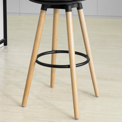 SoBuy Stolček bar stolček visoka kuhinjska kuhinja visoka višina sedeža višina: 70 cm lesene noge črna hitro 70-sč
