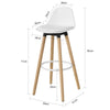 Sobuy stolček bar stolček visok kuhinjski visok stolček višina sedeža: 70 cm noge v trdnem lesu belega buksa FST70-W
