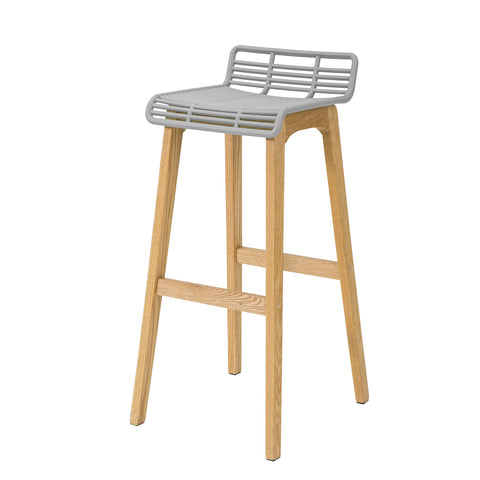 SoBuy Sodobni kuhinjski stolčki stolčki visoki bar stoli za stolski les, sivi, fst76-hg