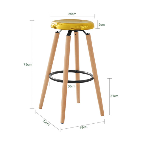 SoBuy Bar stolček stolček visok kuhinjski stol drzne nazobči noge, višina sedeža: 73 cm, fst89-g