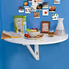 SoBuy Zložljiva miza na steni, zložljiva miza, polkrožna FWT10-W