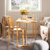 SoBuy Jedilna miza v kuhinjski mizi bambus bela in naravna barva 120x60x75cm fwt72-down